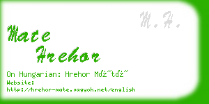 mate hrehor business card